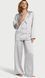 Піжама Сатинова Victoria's Secret Luxe Satin Double-Breasted Long Pajama Set Gray &mdash; фото , вигляд з різних ракурсів