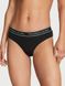 Бавовняні Трусики Victoria's Secret Logo Cotton Hiphugger Panty Black, Чорний, S