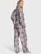 Фланелева піжама Victoria's Secret Long Pajama Set Gray, Клітинка, XS, Regular