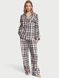 Фланелева піжама Victoria's Secret Long Pajama Set Gray, Клітинка, XS, Regular