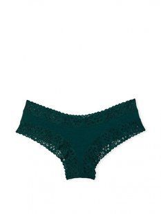 Трусики чікі Victoria's Secret Lace Waist Cotton Cheeky Panty &mdash; основне фото товару, вигляд спереду