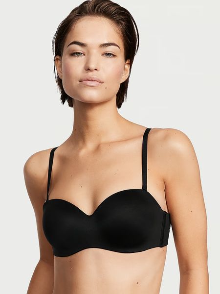 Бюстгальтер Victoria's Secret Bodu By Victoria Lightly Lined Smooth Strapless Bra Black 26750273 фото