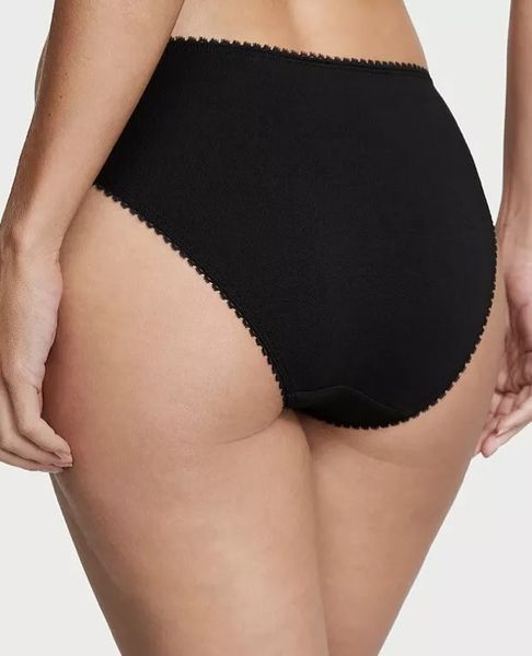 Трусики Victoria's Secret Black Stretch Cotton Rhinestones Shine Bikini Panty &mdash; основне фото товару, вигляд спереду