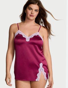Пеньюар Victoria's Secret Tease Satin Lace-Trim Mini Slip Dress &mdash; основне фото товару, вигляд спереду