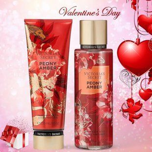 Подарунковий набір Victoria's Secret Peony Amber Fragrance Mist + Lotion  &mdash; основне фото товару, вигляд спереду