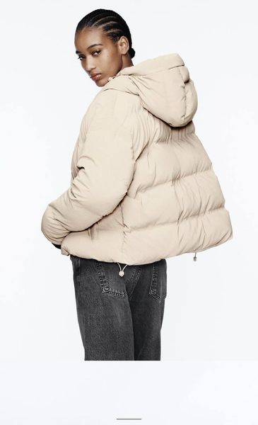 Куртка ZARA Rubberized Puffer Anorak Beige 3046\203\712 фото