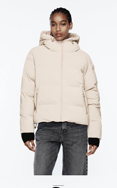 Куртка ZARA Rubberized Puffer Anorak Beige 3046\203\712 фото