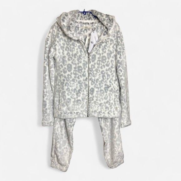 Спортивный костюм UGG Tasha White Leopard Fleece Hoody & Jogger 952164 фото