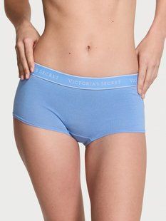 Трусики Victoria&rsquo;s Secret Logo Cotton Boyshort Panty Blue Bonnet 26878349 фото