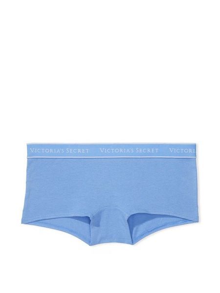 Трусики Victoria&rsquo;s Secret Logo Cotton Boyshort Panty Blue Bonnet 26878349 фото