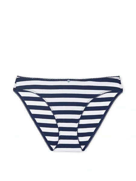 Трусики бікіні Victoria's Secret Ribbed Cotton Bikini Panty Navy Stripe 26616163 фото