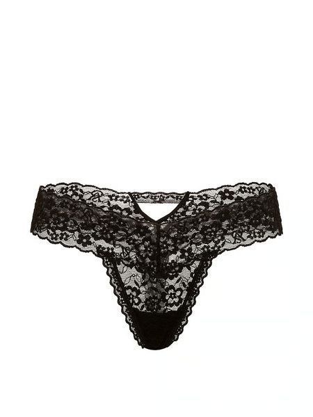 Трусики стрінги Victoria&rsquo;s Secret Lace Keyhole Thong Panty  &mdash; основне фото товару, вигляд спереду