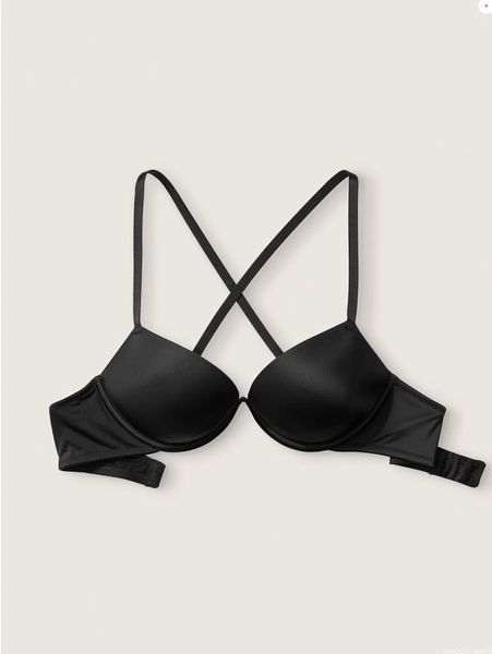 Бюстгальтер Victoria's Secret Pink Wear Everywhere Super Push-Up Black 26455011 фото