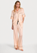 Піжама Victoria's Secret Signature Satin Short-Sleeve Long Pajama Set Biege