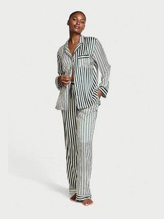 Піжама Сатинова Victoria's Secret Glazed Satin Long Pajama Set  &mdash; основне фото товару, вигляд спереду