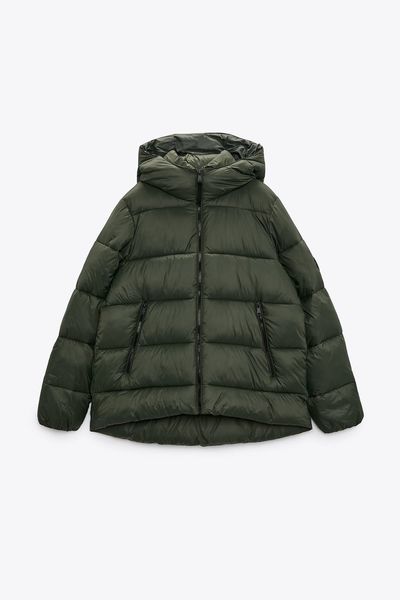 Куртка ZARA Quilted Down Jacket Green 0500018 фото