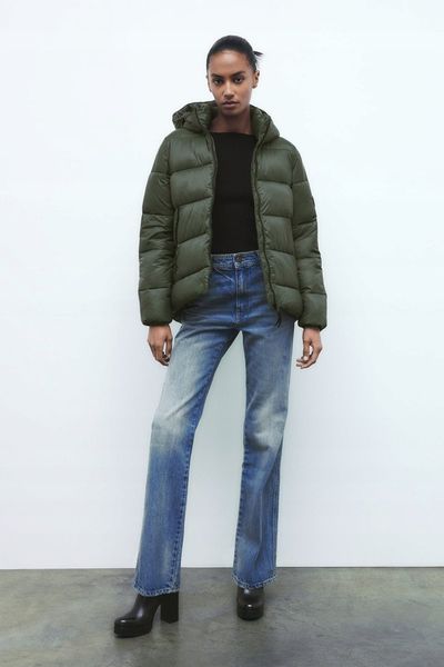 Куртка ZARA Quilted Down Jacket Green 0500018 фото