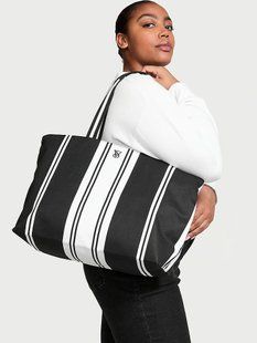 Сумка-шоппер Victoria's Secret Tote (Weekend, Travel Bag) Black & White NEW &mdash; основне фото товару, вигляд спереду
