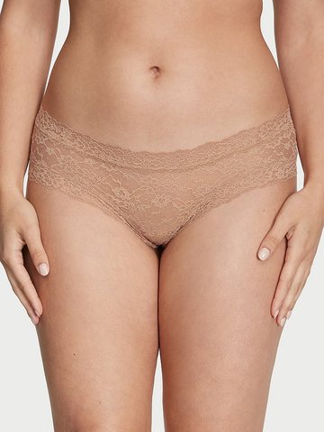 Мережевні Трусики Victoria's Secret Lace Cheeky Panty Biege 26645583 фото