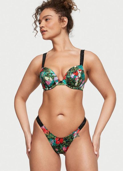 Купальник Victoria’s Secret Shine Strap Sexy Push-Up Bikini Swim Palm print 26646017-26647066 фото