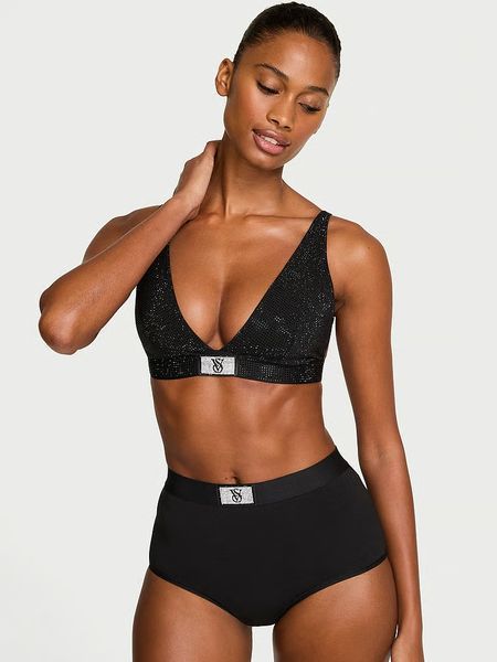 Бралет Victoria's Secret The T-shirt Shine Cotton Wireless Plunge Bralette &mdash; основне фото товару, вигляд спереду