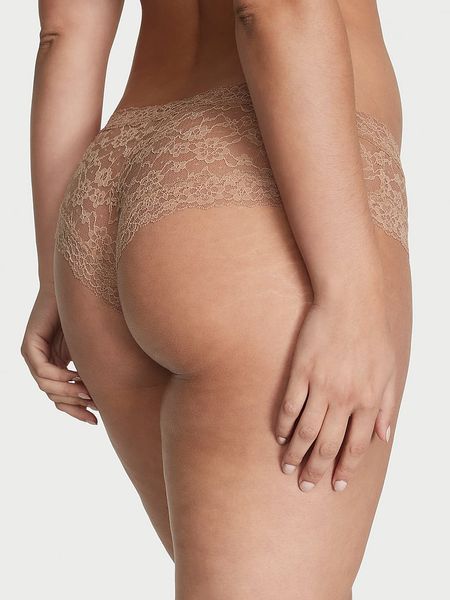 Мережевні Трусики Victoria's Secret Lace Cheeky Panty Biege 26645583 фото