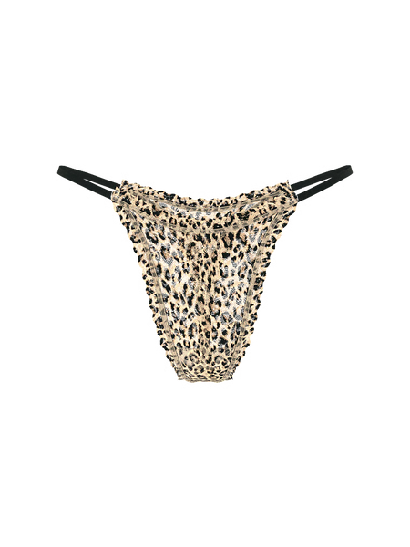 Трусики стрінги Victoria's Secret The Lacie Lace String Thong Panty Natural Leopard &mdash; основне фото товару, вигляд спереду