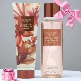 Подарунковий набір Victoria's Secret Natural Beauty Vanilla Bean & Macadamia Fragrance Mist + Lotion &mdash; основне фото товару, вигляд спереду