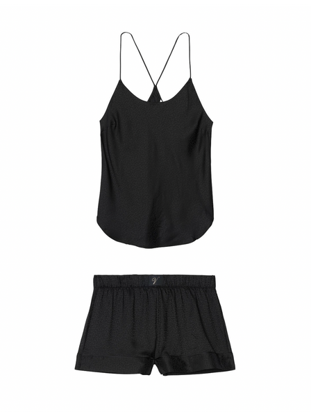 Піжама Victoria's Secret Cami Short PJ Set Satin Black &mdash; основне фото товару, вигляд спереду