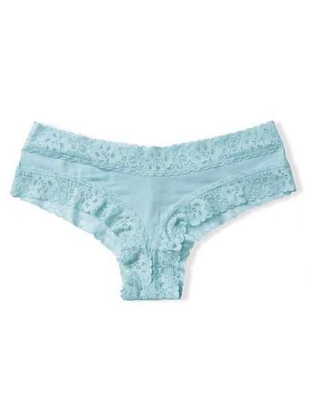 Хлопковые трусики Victoria's Secret Lace-Waist Cotton Cheeky Panty 26757257 фото