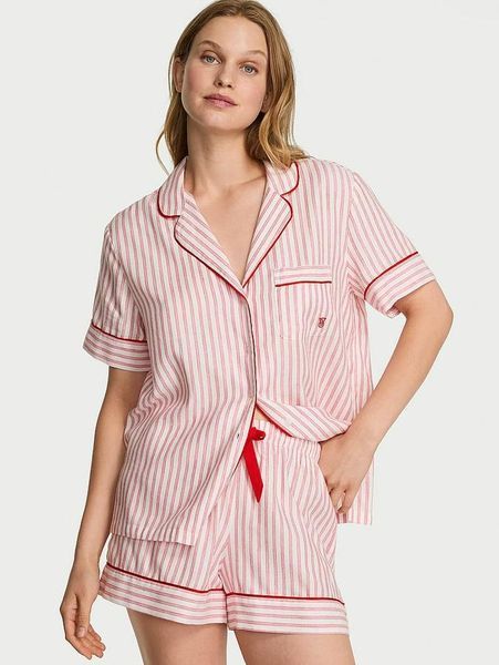 Фланелева піжама (сорочка + шорти) Victoria's Secret Flannel Short Pajama Set — фото товару | VikkyStyle Фланелева піжама (сорочка + шорти) Victoria's Secret Flannel Short Pajama Set — основне фото товару, вигляд спереду