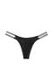 Трусики зі Стразами Victoria's Secret Very Sexy Double Shine Strap Smooth Thong Panty Black, Чорний, XS