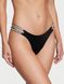 Трусики зі Стразами Victoria's Secret Very Sexy Double Shine Strap Smooth Thong Panty Black, Чорний, XS