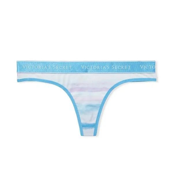 Хлопковые трусики Victoria's Secret Logo Thong Panty 26423139 фото