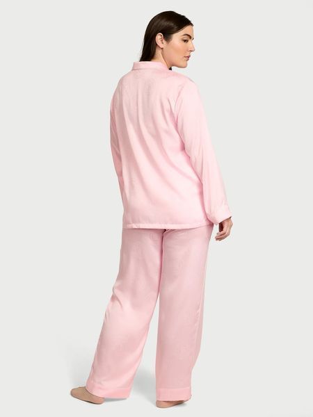 Піжама Сатинова Victoria's Secret Glazed Satin Shine Long Pajama Set  &mdash; основне фото товару, вигляд спереду