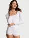 Піжама з шортами для сну Victoria's Secret Pointelle Modal Long-Sleeve Scoop Top & Shortie Set &mdash; фото , вигляд з різних ракурсів