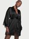 Атласний халат Victoria's Secret Luxe Robe Black, Чорний, XS/S