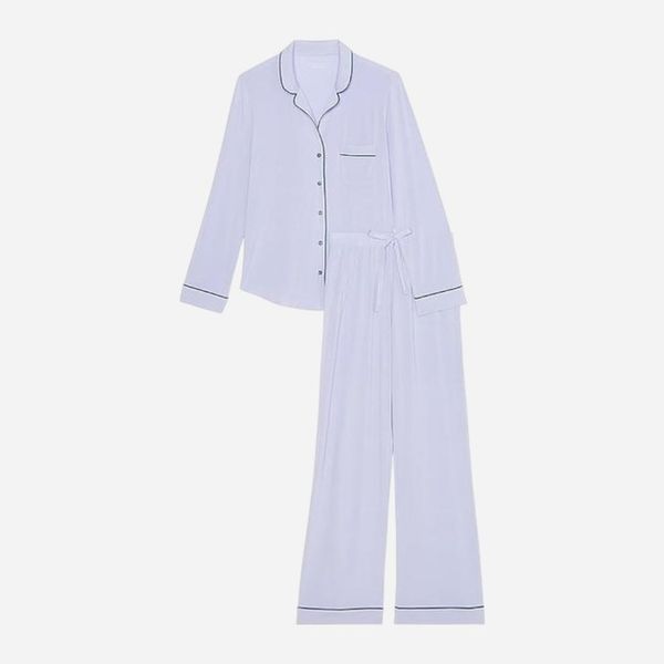 Піжама зі штанами Victoria's Secret Modal Long PJ Set Blue &mdash; основне фото товару, вигляд спереду