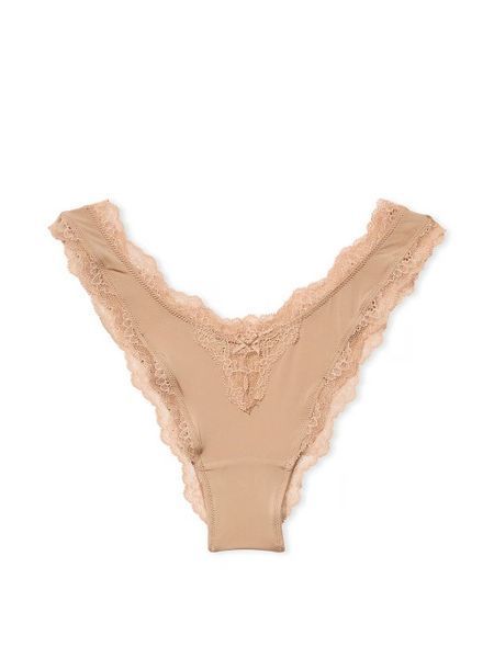 Трусики Victoria's Secret Dream Angels Smooth & Lace Brazilian Panty Beige &mdash; основне фото товару, вигляд спереду