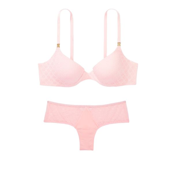 Комплект білизни Victoria's Secret Icon Push-Up Demi Bra & Lace Cheeky Panty 26755291-26747852 фото