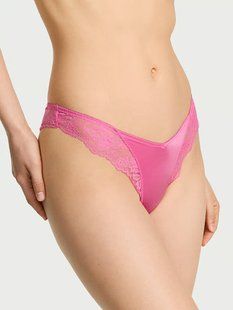 Трусики стринги Victoria's Secret Very Sexy Rose Lace-Trim High-Leg Thong Panty 27193769 фото