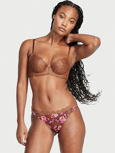 Трусики стрінги Victoria's Secret Dream Angels Flocked Mesh Thong Panty &mdash; основне фото товару, вигляд спереду