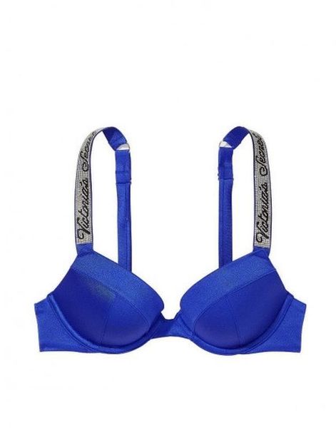 Купальник Victoria's Secret Bikini Shine Strap Sexy Tee PUSH-UP Blue OAR Logo Set 26646396-26647118 фото