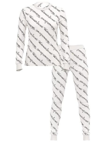 Бавовняна піжама Victoria's Secret Thermal Long Pajama Set &mdash; основне фото товару, вигляд спереду