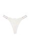 Трусики зі Стразами Victoria's Secret Very Sexy Double Shine Strap Smooth Thong Panty White, Білий, XS