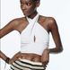 Топ жіночий Zara White Crossed Halter Top, Білий, S