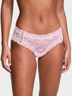 Кружевные трусики Victoria's Secret Lace-Up Lace Cheeky Panty 26645256 фото