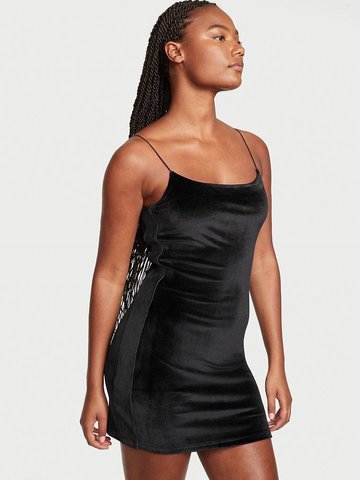 Сукня жіноча Victoria's Secret Ribbed Velour Cami Dress Black 26603251 фото