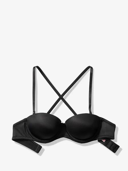 Бюстгальтер Victoria's Secret Pink Wear Everywhere Push-Up Strapless Bra Black 26782637 фото