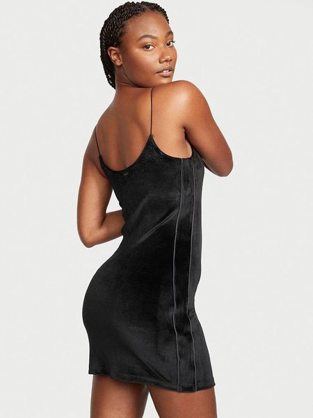 Сукня жіноча Victoria's Secret Ribbed Velour Cami Dress Black 26603251 фото